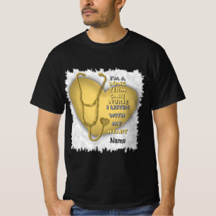 T-shirt Infirmière en soins de longue durée du coeur jaune