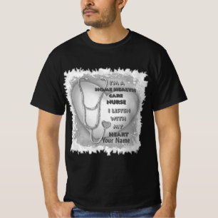 T-shirt Infirmière en soins de santé de coeur gris