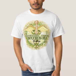 T-shirt Infirmière en soins intensifs en or Caducée