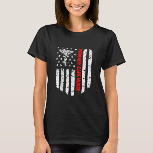 T-shirt Infirmière en soins primaires Drapeau américain Rn (Devant)
