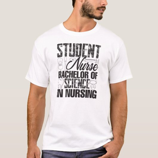 T-shirt Infirmière étudiante - Baccalauréat en sciences (Devant)
