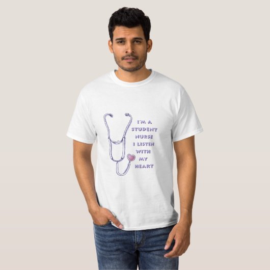 T-shirt Infirmière étudiante en stéthoscope (Devant entier)
