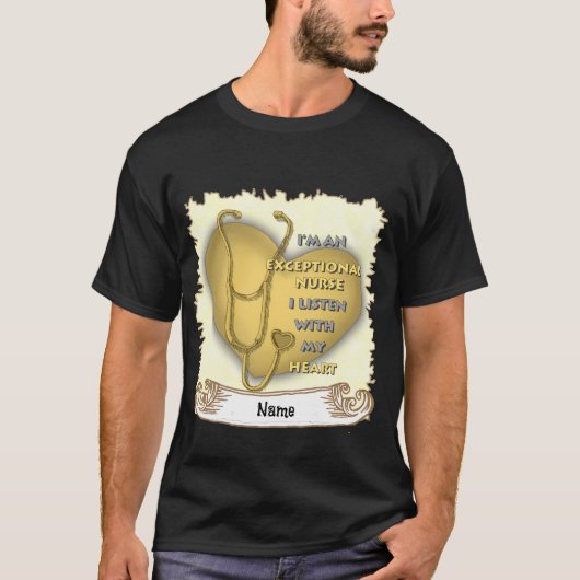 T-shirt Infirmière exceptionnelle à coeur jaune (Devant)