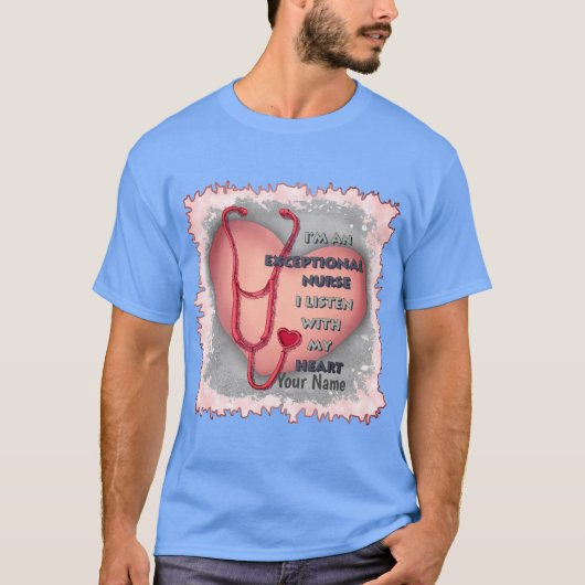 T-shirt infirmière exceptionnelle au coeur rouge (Devant)