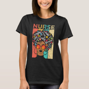 T-shirt Infirmière femme noire a une coiffure afro Histoir