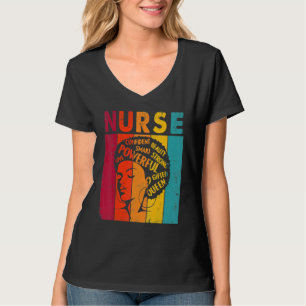 T-shirt Infirmière Femme Noire Magie Afro Mélanine Reine H