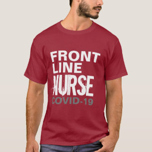 T-shirt Infirmière Frontliner Healthcare Covid 19 Typogra