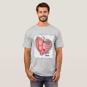 T-shirt Infirmière gériatrique à coeur rouge (Devant entier)
