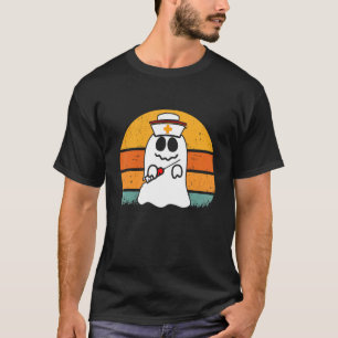 T-shirt Infirmière Ghost Scrub Top Costume Halloween Pour