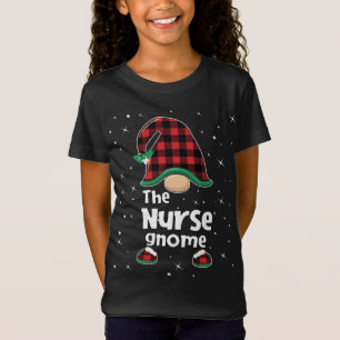 T-Shirt Infirmière Gnome Buffalo Plaid Correspondant Cadea