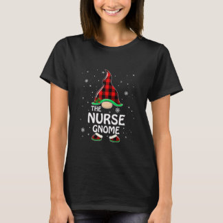 T-shirt Infirmière Gnome Buffalo Plaid Matching Family Chr