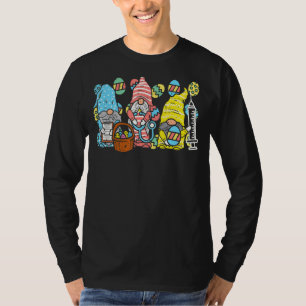 T-shirt Infirmière Gnomes Stethoscope Oeufs Pâques Scrub R