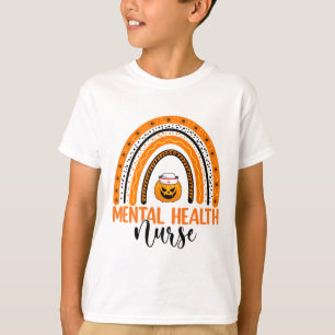 T-shirt Infirmière Halloween Citrouille Rainbow santé ment