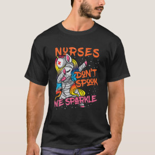 T-shirt Infirmière Halloween Dabbing Unicorn Mummy Nurse
