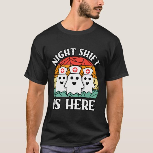 T-shirt Infirmière Halloween Hommes Femmes Night Shift Cre (Devant)