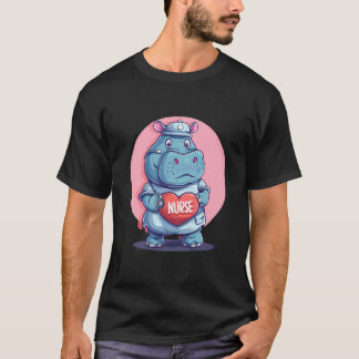 T-shirt Infirmière Hippo Stéthoscope Infirmière Reconnaiss