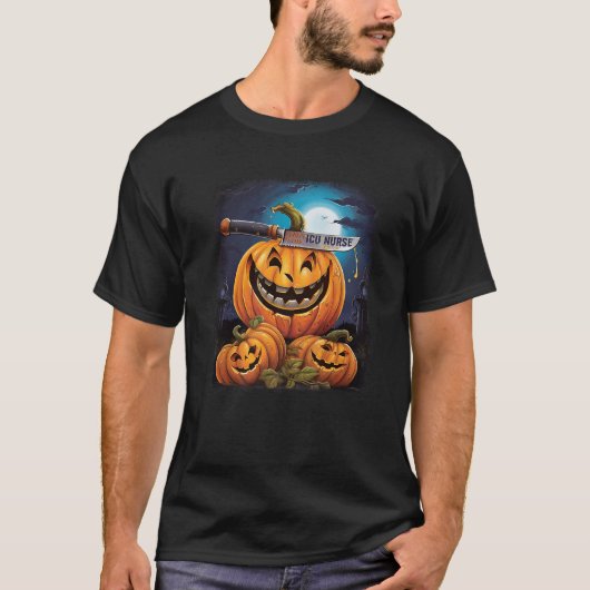 T-shirt Infirmière ICU Funny Halloween jeu Éffrayant Premi (Devant)