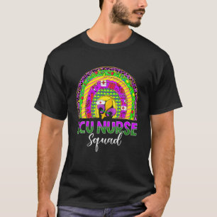 T-shirt Infirmière ICU Mardi Gras Masque Et Perles Carnav