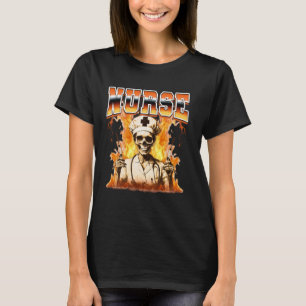 T-shirt Infirmière Infirmière autorisée IA Squelette Style