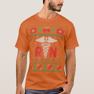 T-shirt Infirmière inscrite Fière Noël laid RN Happy Hol