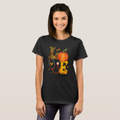 T-shirt Infirmière Leopard Citrouille Thanksgiving Love PC (Devant entier)