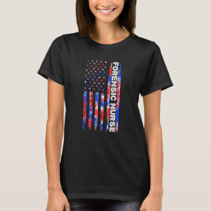 T-shirt Infirmière médico-légale Tie Dye American Flag 4th