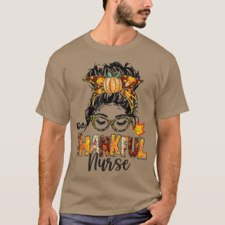 T-shirt Infirmière Messy Bun Cheveux Une Infirmière Merci 