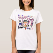 T-shirt Infirmière mignonne Eléments Infirmière mauve Chos (Devant)