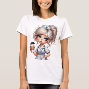 T-shirt INfirmière MIGNONNE SURCHARGÉE DE TRAVAIL AVEC DU