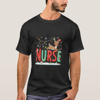 T-shirt infirmière motif de Noël renne