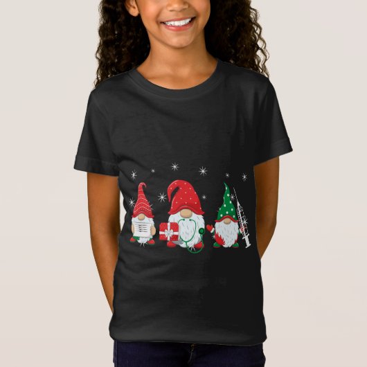 T-Shirt Infirmière Noël Gnomes mignonnes Infirmière Noël P (Devant)