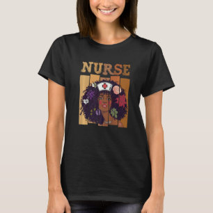 T-shirt Infirmière noire afro Mois de l'histoire des Noirs