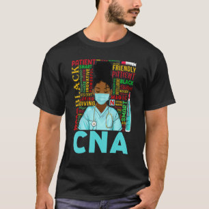 T-shirt Infirmière noire forte Cna Afro Mélanine Africaine