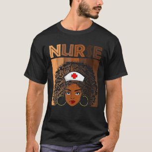 T-shirt Infirmière Noire Pour Femmes Filles, Africaine Mel