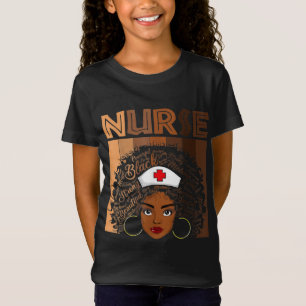 T-Shirt Infirmière Noire Pour Femmes Filles Melanin Africa