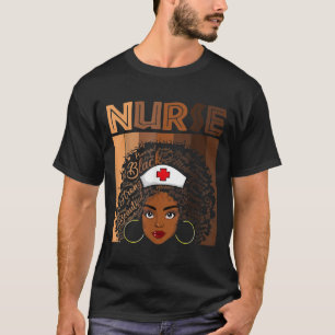 T-shirt Infirmière Noire Pour Femmes Filles Melanin Africa