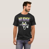 T-shirt Infirmière non binaire Coeur Coeur battement de co (Devant entier)