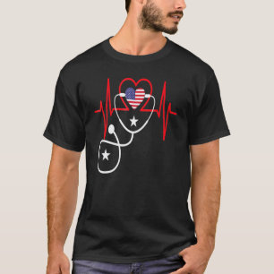 T-shirt Infirmière Nouveauté Patriotique Pour Le 4 Juillet