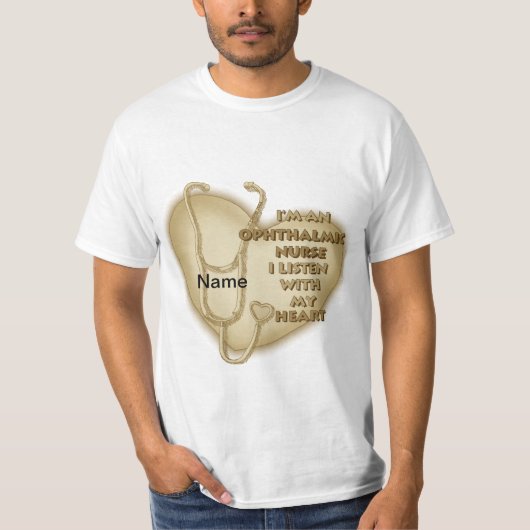 T-shirt Infirmière ophtalmique du coeur jaune (Devant)