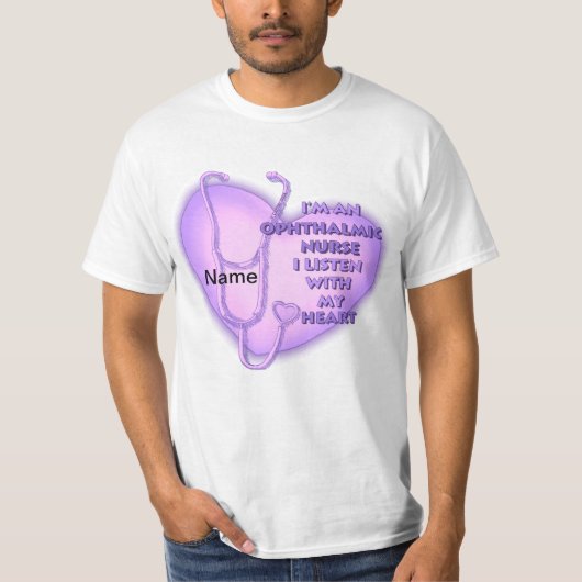 T-shirt Infirmière ophtalmique du coeur pourpre (Devant)