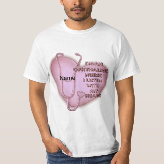 T-shirt Infirmière ophtalmique Red Heart personnalisé infi (Devant)