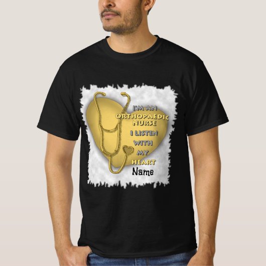 T-shirt Infirmière orthopédique Coeur jaune infirmières su (Devant)