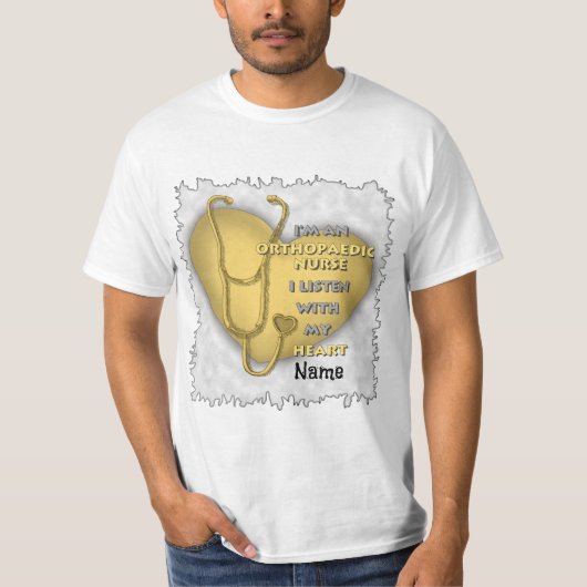 T-shirt Infirmière orthopédique Coeur jaune infirmières su (Devant)