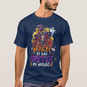 T-shirt Infirmière Par Jour Sorcière Par Nuit Drôle Sorciè