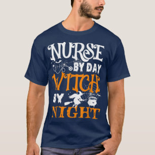 T-shirt Infirmière par jour sorcière par nuit Hommes Femme