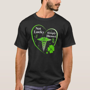 T-shirt Infirmière Pas Chanceuse Bénie Trèfle Vert Saint P