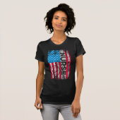 T-shirt Infirmière patriotique drapeau américain Stethosco (Devant entier)