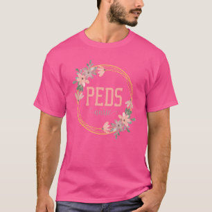 T-shirt Infirmière pédiatrique Praticien des enfants Fleur