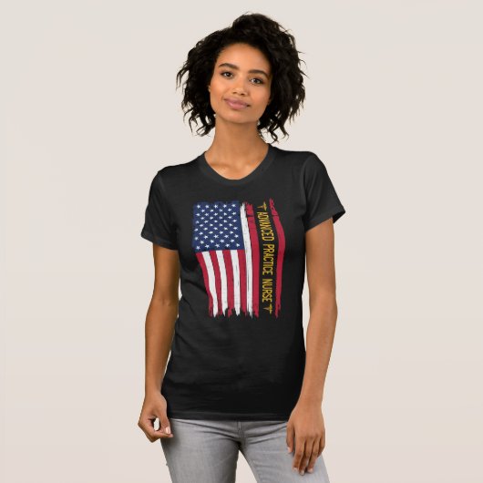 T-shirt Infirmière professionnelle avancée drapeau américa (Devant entier)