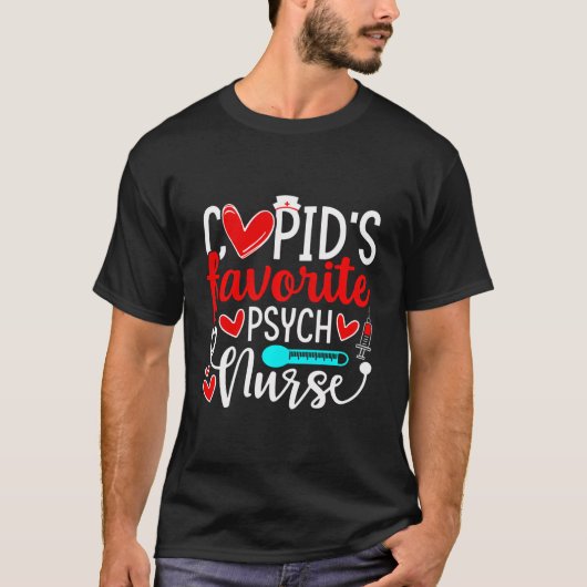 T-shirt Infirmière Psych Préférée De Cupid Coeurs Drôle Va (Devant)